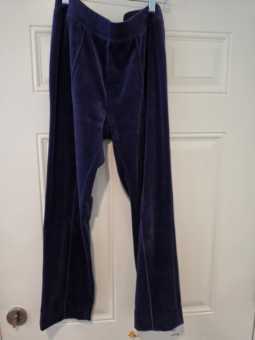 6Chico's Womens Velvet Joggers -purple